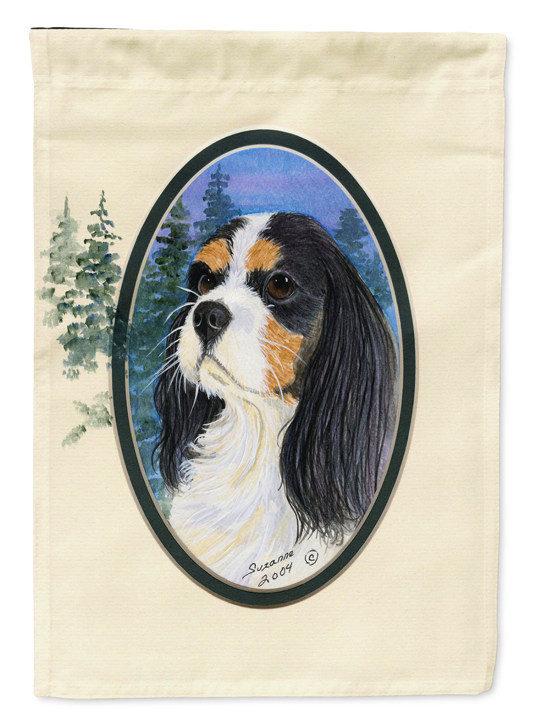 Cavalier Spaniel House Flag 28x40 Porch Sleeve Pole Decorative Outside Yard Banner Artwork Wall Hanging, Polyester