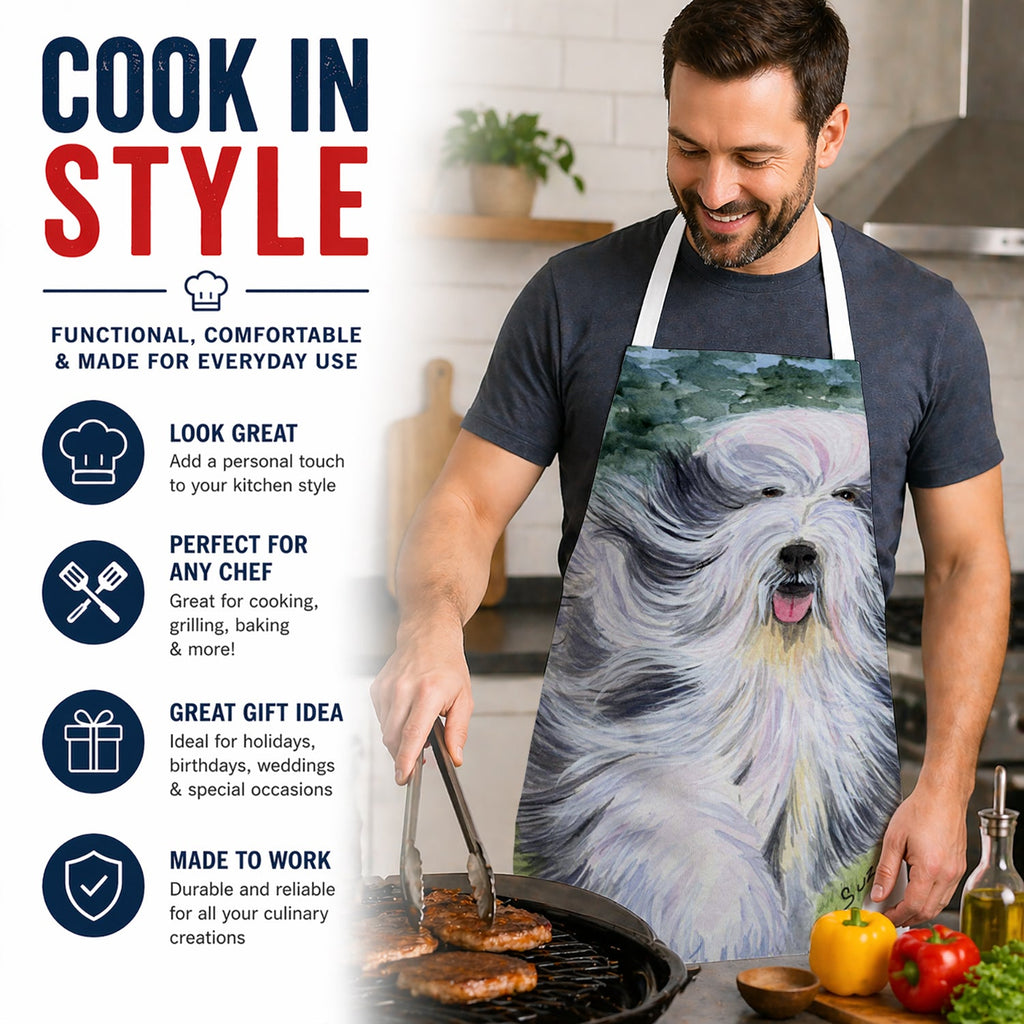 Bearded Collie Apron Cooking Kitchen Server Baking Crafts Gardening for Adult Women Men, Unisex, Large, Multicolor