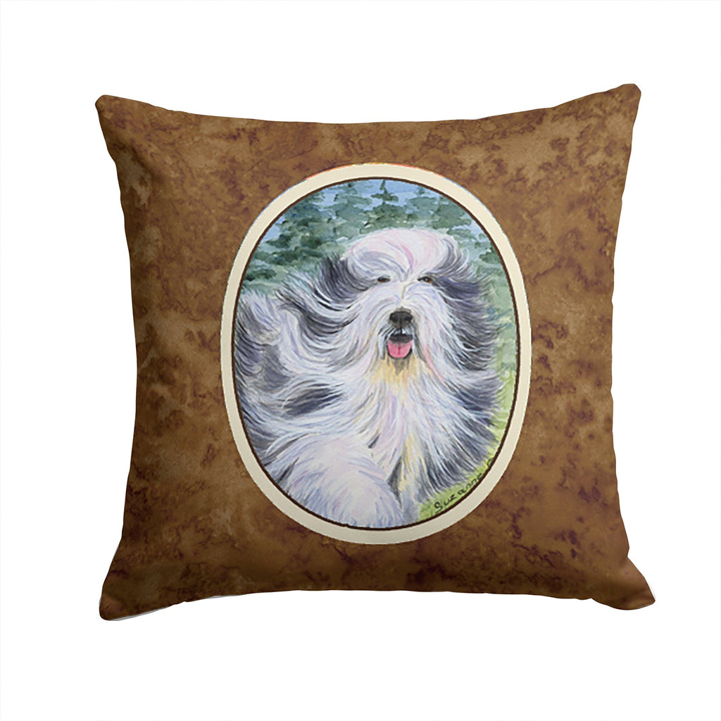 Bearded Collie Decorative Throw Pillow 14x14 Indoor Outdoor Accent Cushion, Fabric Cover with Insert for Sofa, Bed, Porch & Living Room