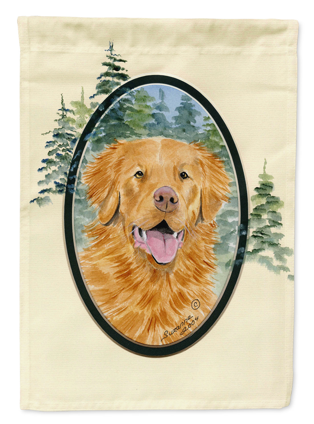 Nova Scotia Duck Toller House Flag 28x40 Porch Sleeve Pole Decorative Outside Yard Banner Artwork Wall Hanging, Polyester