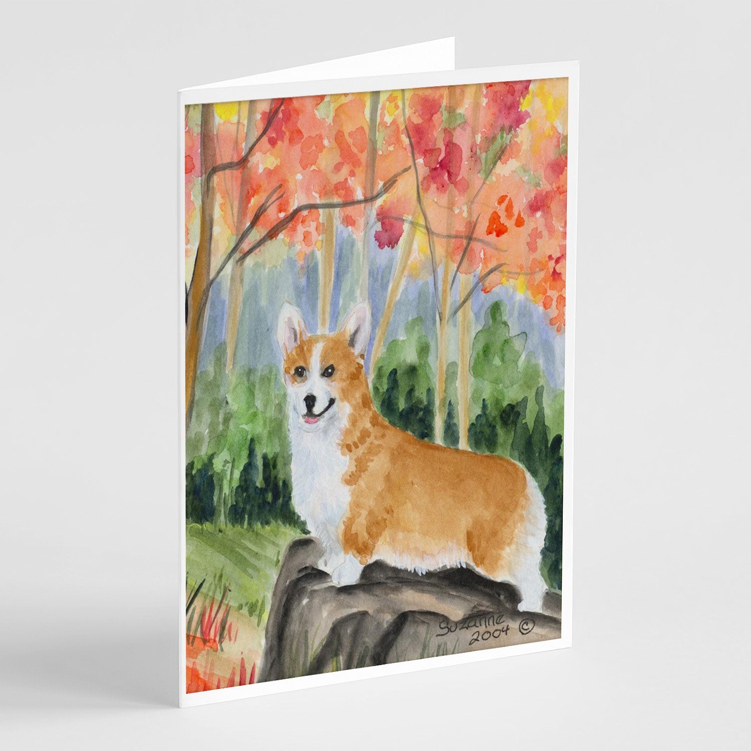 Corgi Greeting Cards Pack of 8 Blank Cards with Envelopes Whimsical A7 Size 5x7