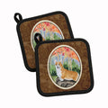 Corgi Pot Holder Set of 2 Heat Resistant Quilted Hot Pads 7.5 x 7.5 Inch, Insulated Kitchen Trivets for Cooking & Baking