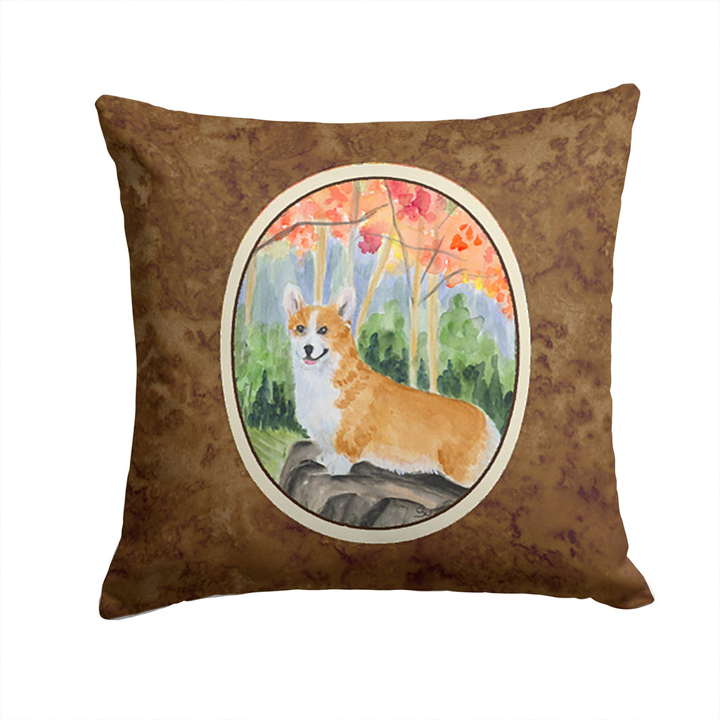 Corgi Decorative Throw Pillow 14x14 Indoor Outdoor Accent Cushion, Fabric Cover with Insert for Sofa, Bed, Porch & Living Room