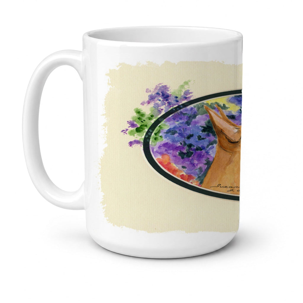 Pharaoh Hound Ceramic Coffee Mug 15 oz Decorative Large C Handle Mug Cup for Tea, Cocoa Hot Chocolate