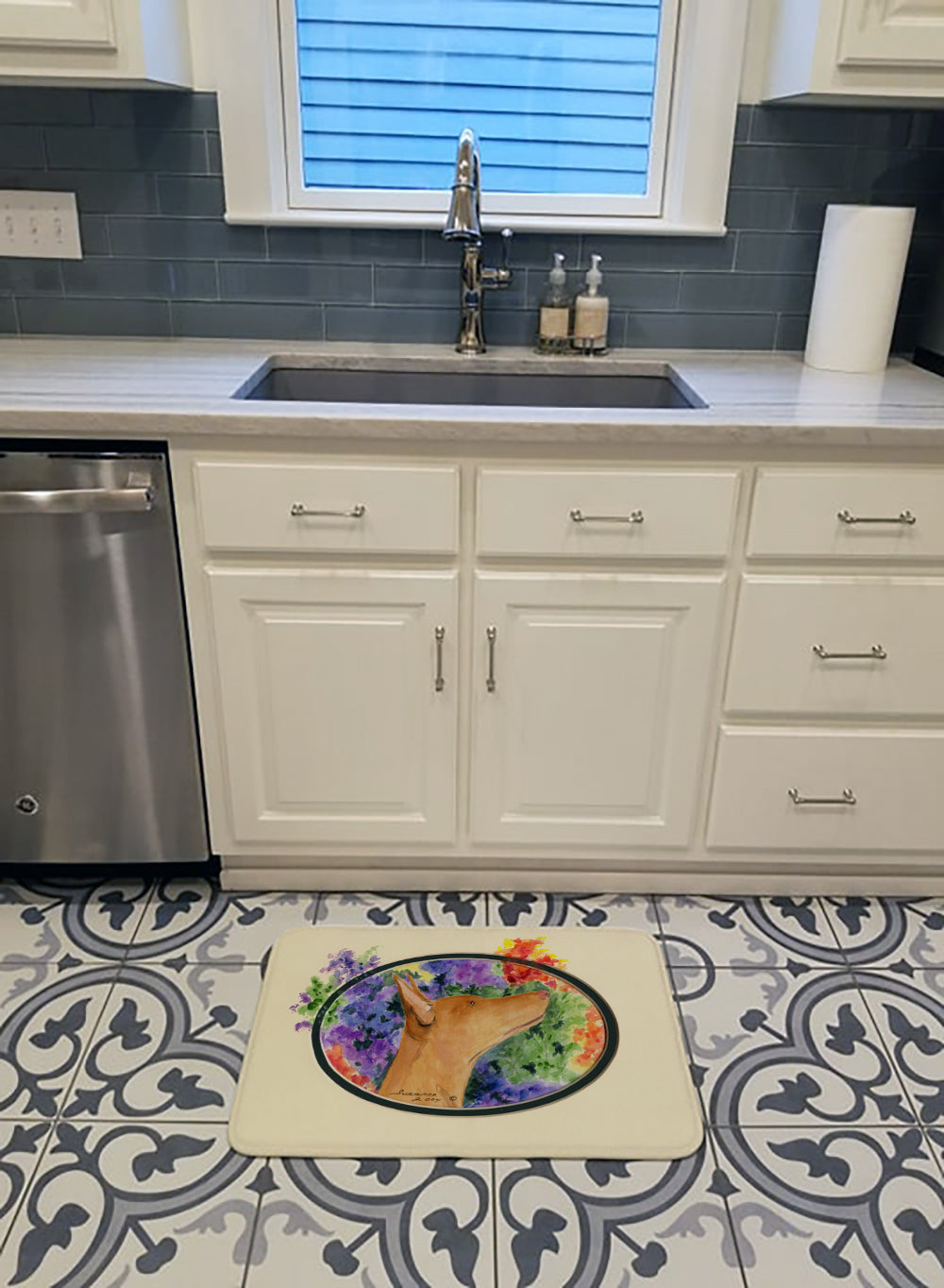 Pharaoh Hound Memory Foam Kitchen Mat Machine Washable Anti-Fatigue Cushion Comfort Bath or Kitchen Rug