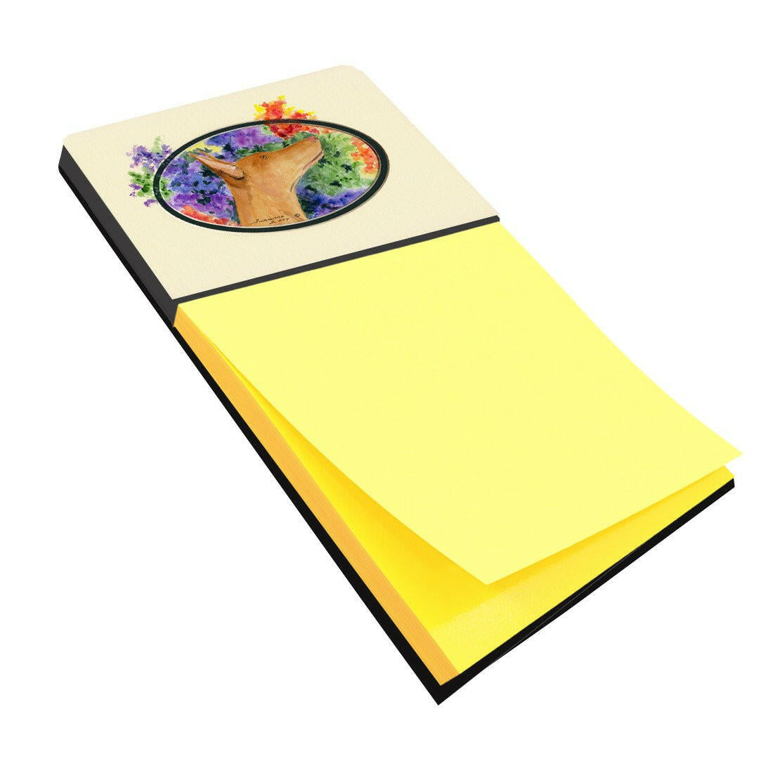 Pharaoh Hound Watercolor Sticky Note Holder Refillable Dispenser Desk Accessory 3x3 Pad Gift