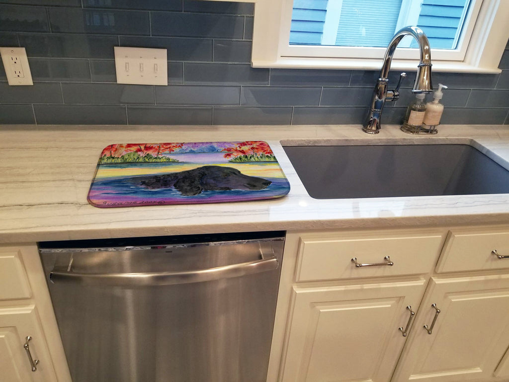 Curly Coated Retriever Dish Drying Mat Absorbent Dish Drying Mat Pad for Kitchen Counter Dish Drainer Mat for Countertop, 14 x 21", Multicolor
