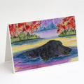 Curly Coated Retriever Greeting Cards Pack of 8 Blank Cards with Envelopes Whimsical A7 Size 5x7