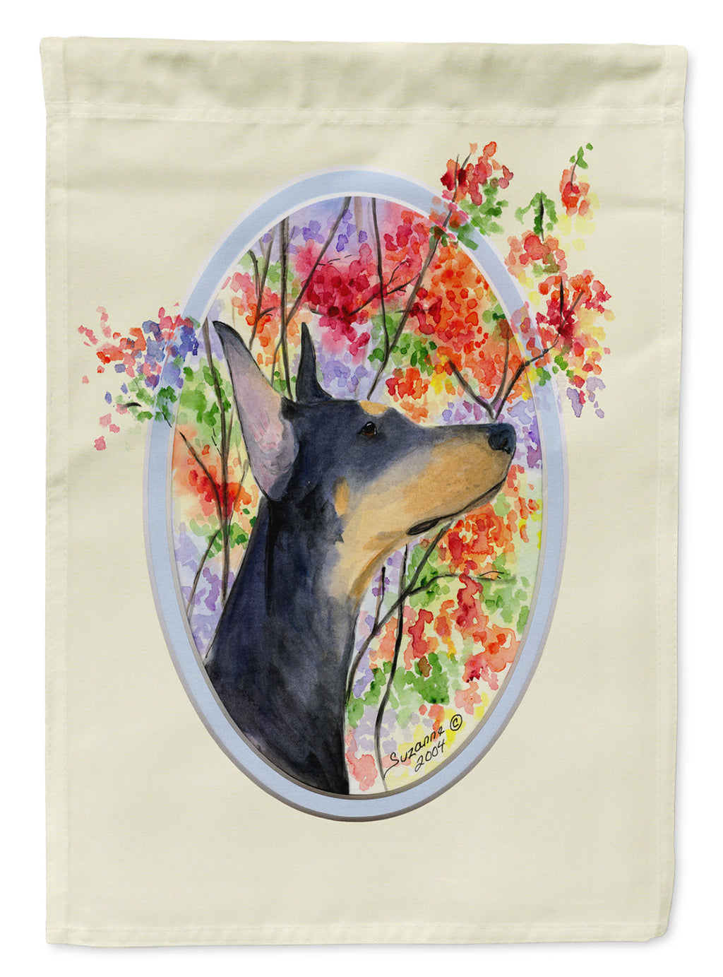 Doberman House Flag 28x40 Porch Sleeve Pole Decorative Outside Yard Banner Artwork Wall Hanging, Polyester