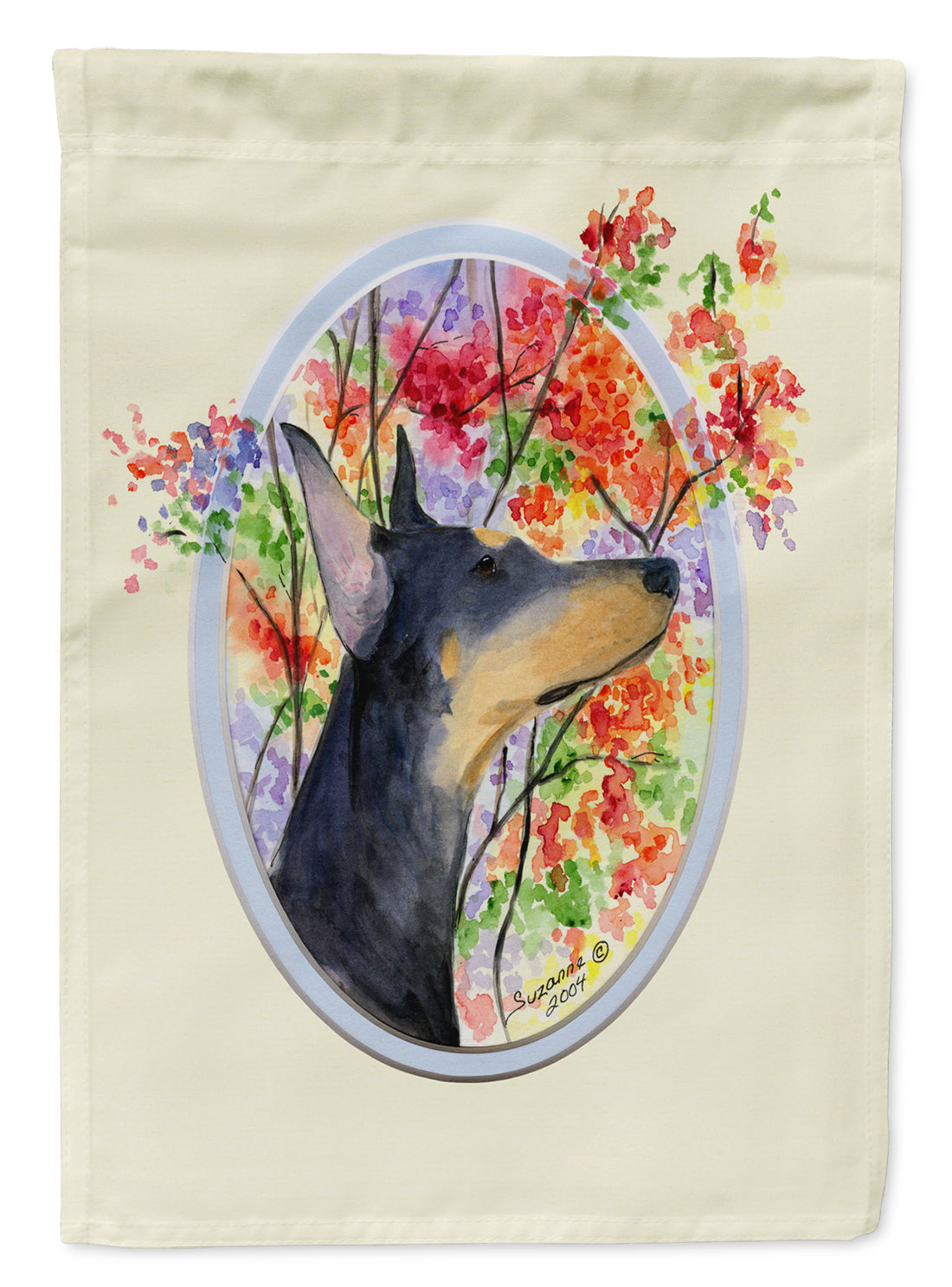 Doberman House Flag 28x40 Porch Sleeve Pole Decorative Outside Yard Banner Artwork Wall Hanging, Polyester