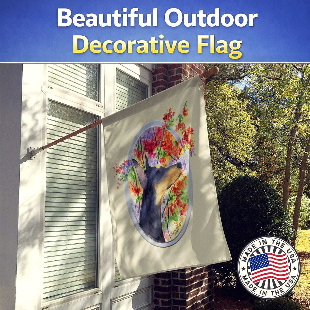 Doberman House Flag 28x40 Porch Sleeve Pole Decorative Outside Yard Banner Artwork Wall Hanging, Polyester