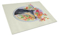 Doberman Cutting Board Tempered Glass Kitchen Cutting Surface, Heat Resistant Chopping, Non-Slip Feet, Food Prep & Serving
