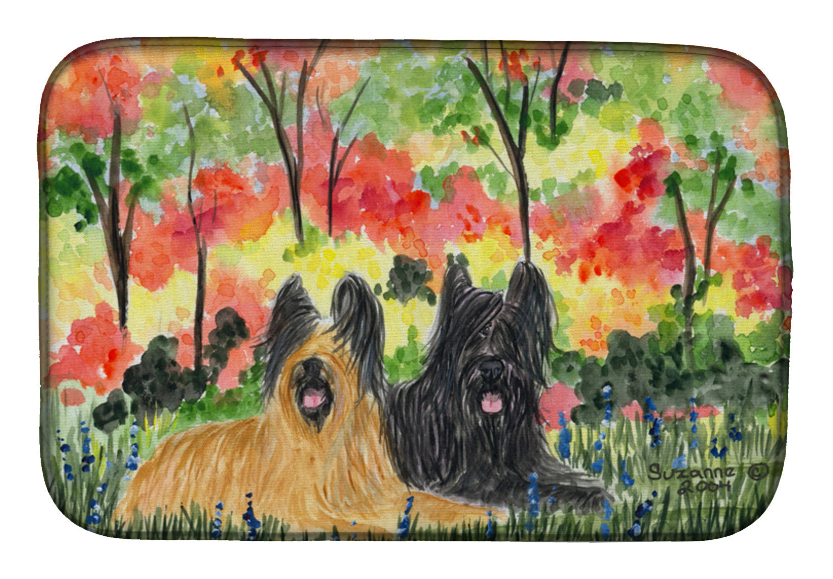 Briard Dish Drying Mat Absorbent Dish Drying Mat Pad for Kitchen Counter Dish Drainer Mat for Countertop, 14 x 21", Multicolor