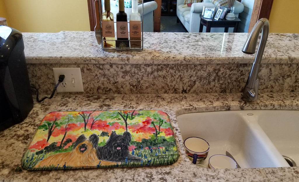 Briard Dish Drying Mat Absorbent Dish Drying Mat Pad for Kitchen Counter Dish Drainer Mat for Countertop, 14 x 21", Multicolor