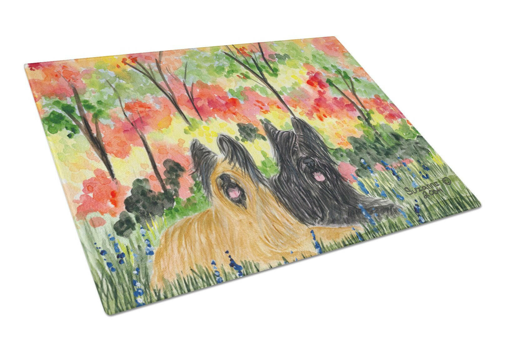Briard Cutting Board Tempered Glass Kitchen Cutting Surface, Heat Resistant Chopping, Non-Slip Feet, Food Prep & Serving