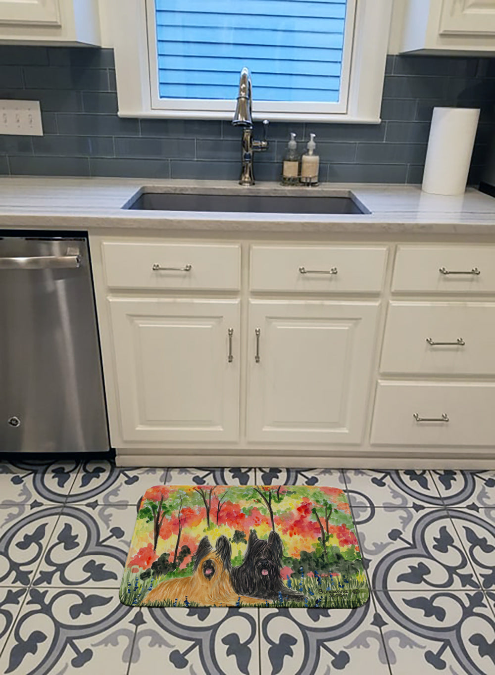 Briard Memory Foam Kitchen Mat Machine Washable Anti-Fatigue Cushion Comfort Bath or Kitchen Rug