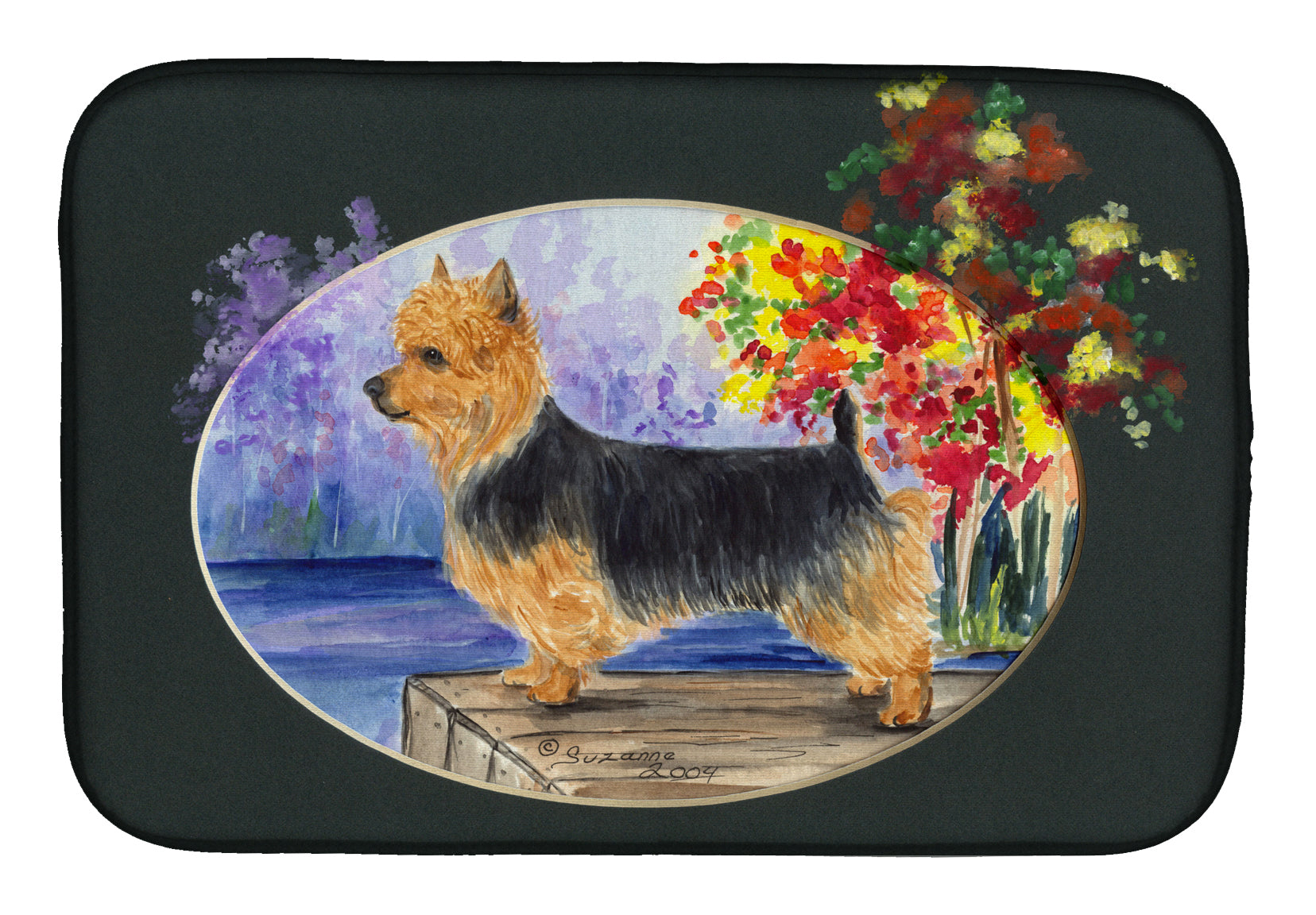 Australian Terrier Dish Drying Mat Absorbent Dish Drying Mat Pad for Kitchen Counter Dish Drainer Mat for Countertop, 14 x 21", Multicolor