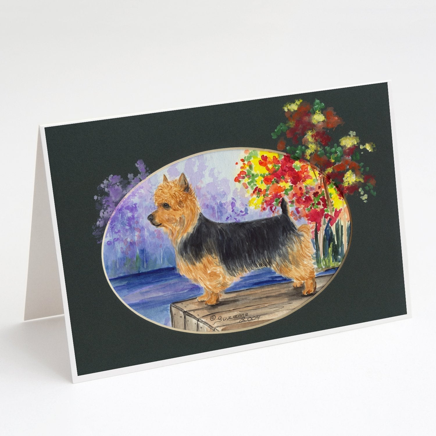 Australian Terrier Greeting Cards Pack of 8 Blank Cards with Envelopes Whimsical A7 Size 5x7