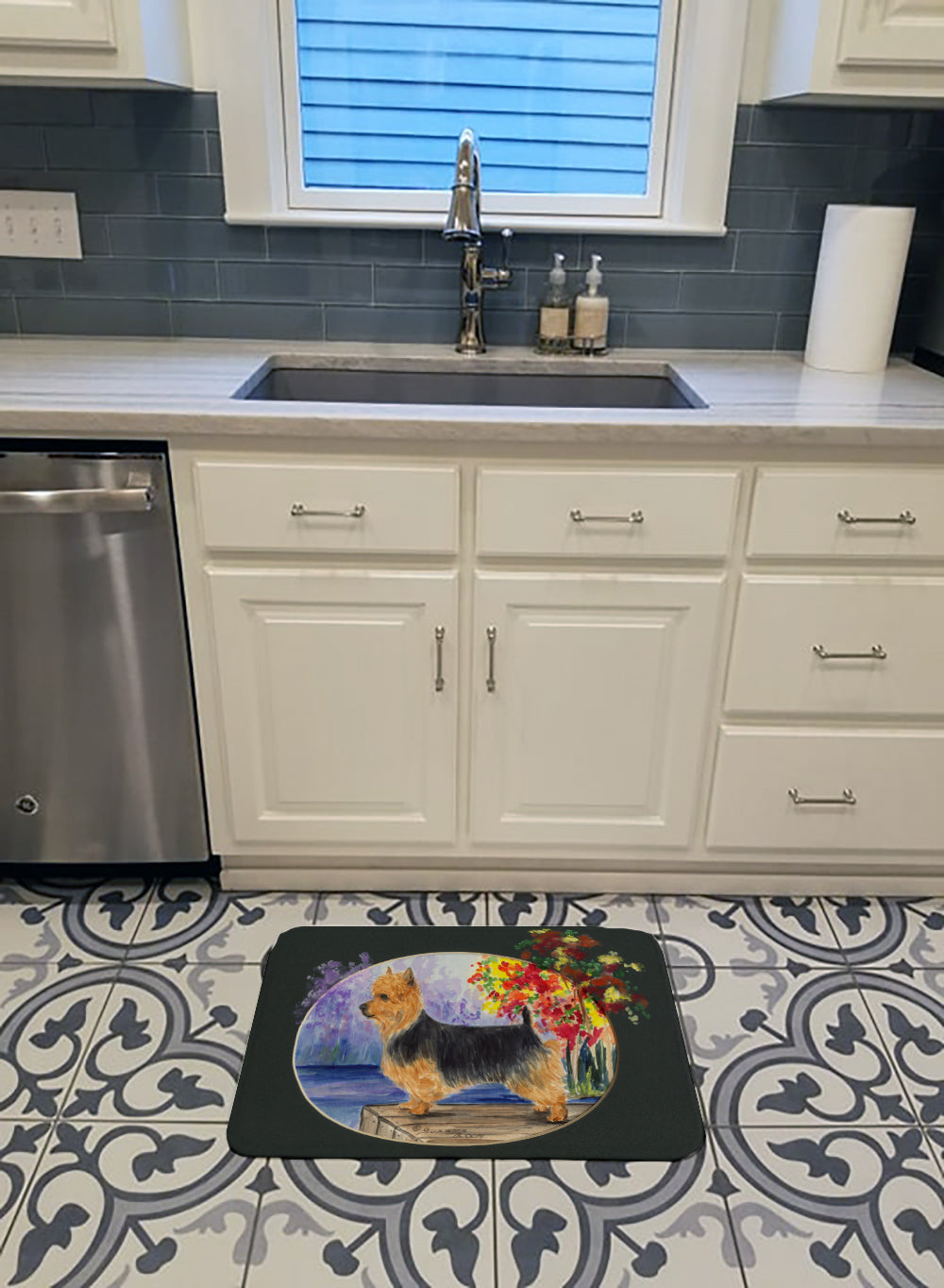 Australian Terrier Memory Foam Kitchen Mat Machine Washable Anti-Fatigue Cushion Comfort Bath or Kitchen Rug