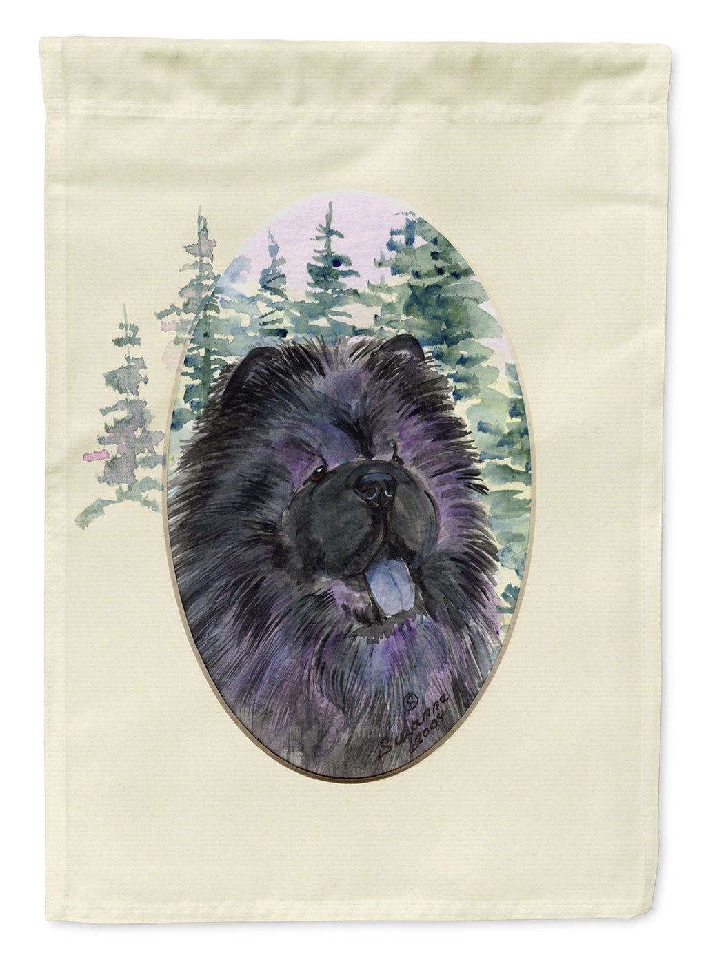 Chow Chow House Flag 28x40 Porch Sleeve Pole Decorative Outside Yard Banner Artwork Wall Hanging, Polyester