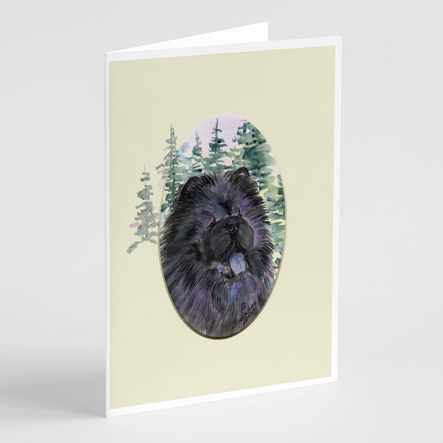 Chow Chow Greeting Cards Pack of 8 Blank Cards with Envelopes Whimsical A7 Size 5x7
