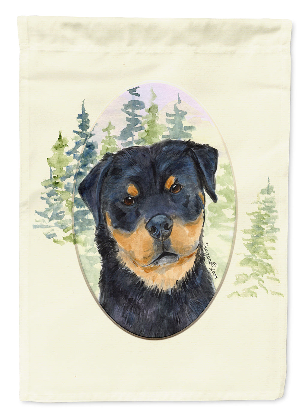 Rottweiler House Flag 28x40 Porch Sleeve Pole Decorative Outside Yard Banner Artwork Wall Hanging, Polyester