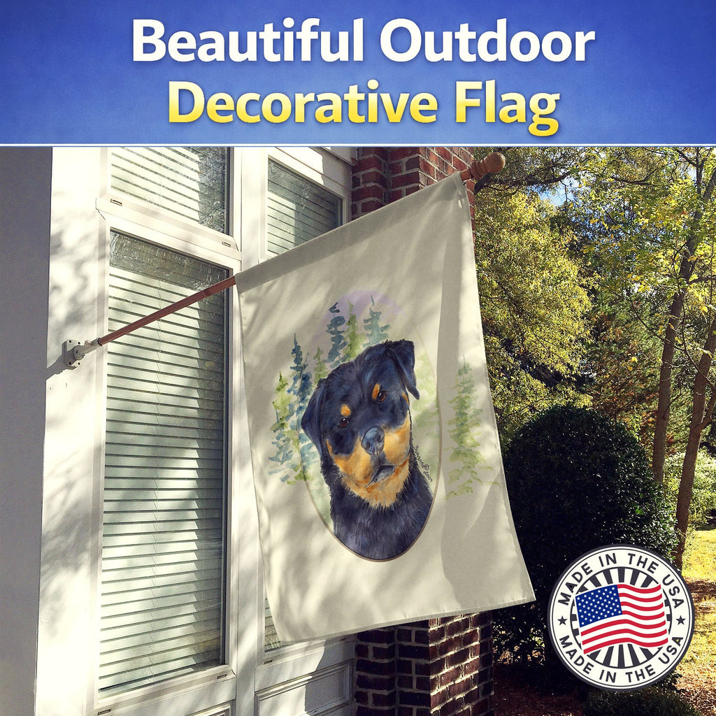 Rottweiler House Flag 28x40 Porch Sleeve Pole Decorative Outside Yard Banner Artwork Wall Hanging, Polyester