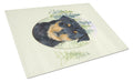 Rottweiler Cutting Board Tempered Glass Kitchen Cutting Surface, Heat Resistant Chopping, Non-Slip Feet, Food Prep & Serving