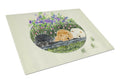 Chow Chow Cutting Board Tempered Glass Kitchen Cutting Surface, Heat Resistant Chopping, Non-Slip Feet, Food Prep & Serving