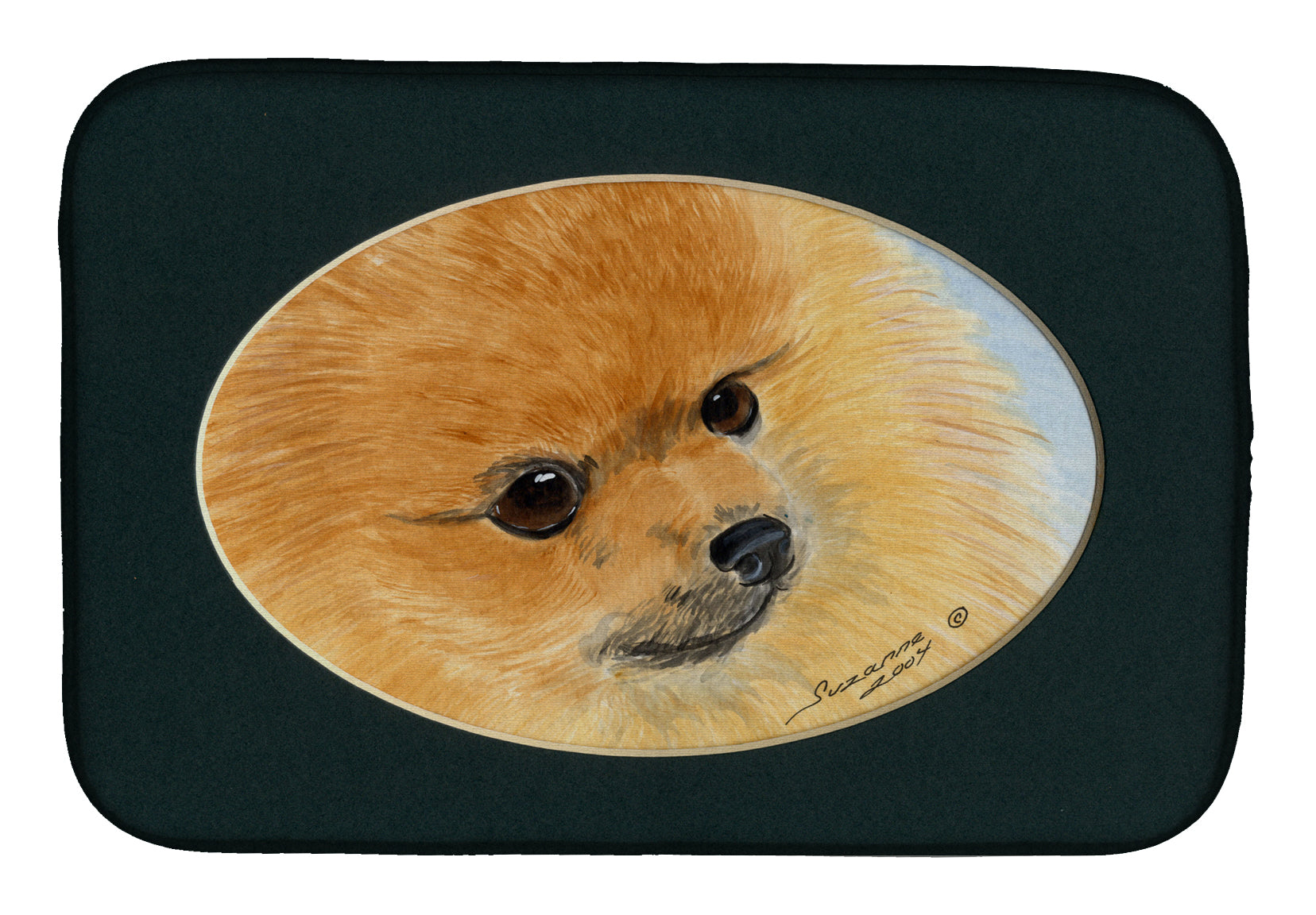Pomeranian Dish Drying Mat Absorbent Dish Drying Mat Pad for Kitchen Counter Dish Drainer Mat for Countertop, 14 x 21", Multicolor
