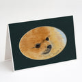 Pomeranian Greeting Cards Pack of 8 Blank Cards with Envelopes Whimsical A7 Size 5x7