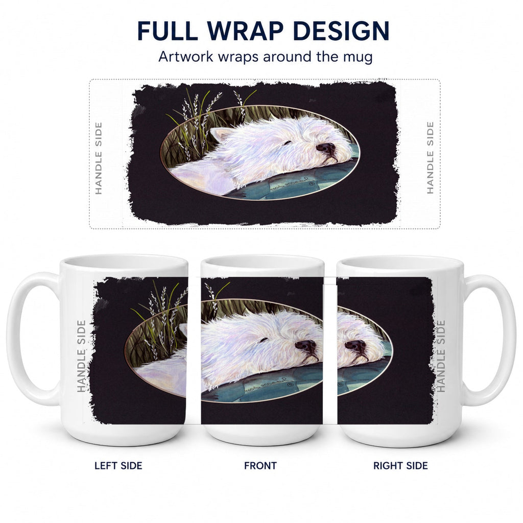 Westie Ceramic Coffee Mug 15 oz Decorative Large C Handle Mug Cup for Tea, Cocoa Hot Chocolate