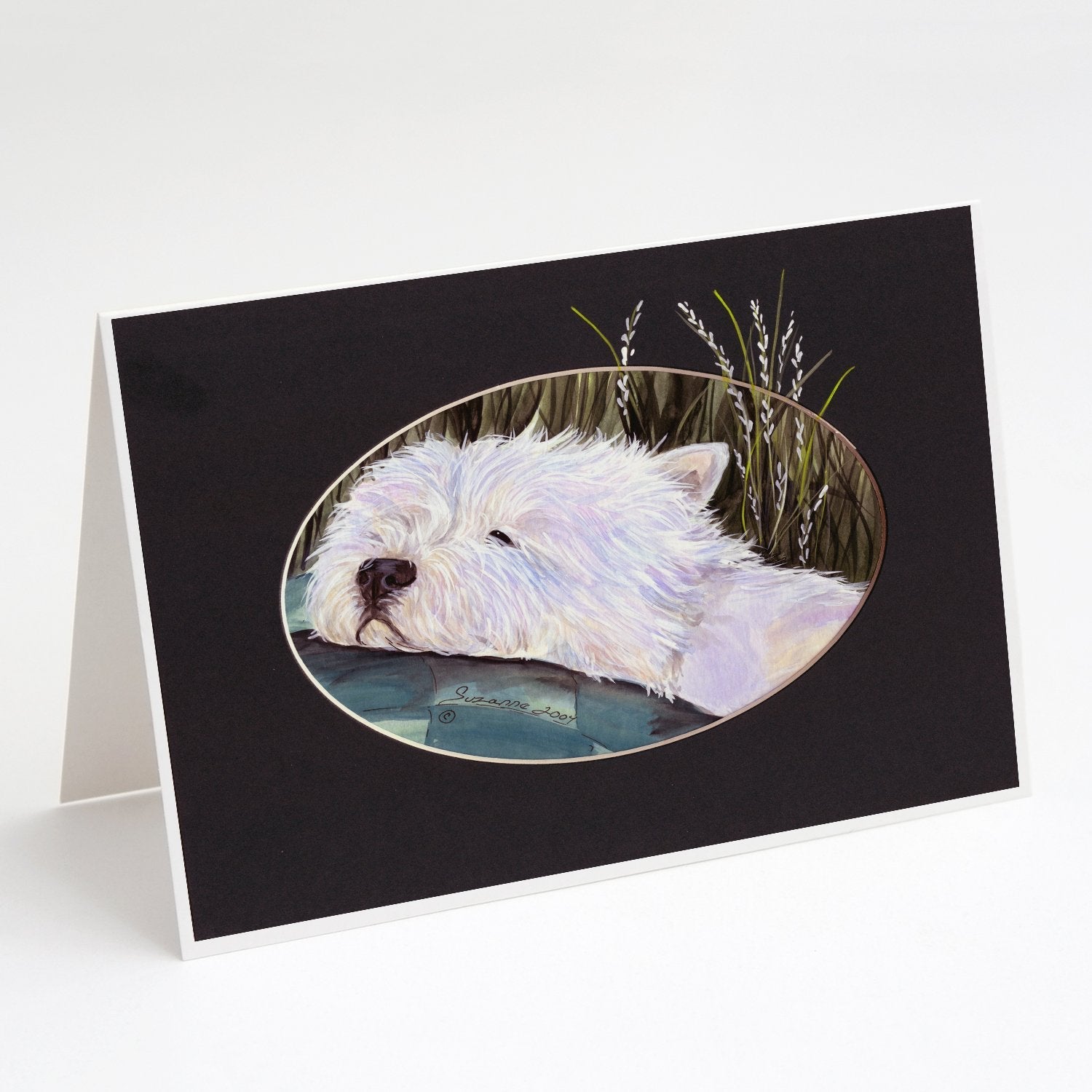 Westie Greeting Cards Pack of 8 Blank Cards with Envelopes Whimsical A7 Size 5x7