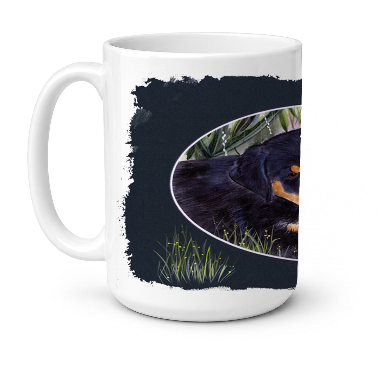 Rottweiler Ceramic Coffee Mug 15 oz Decorative Large C Handle Mug Cup for Tea, Cocoa Hot Chocolate