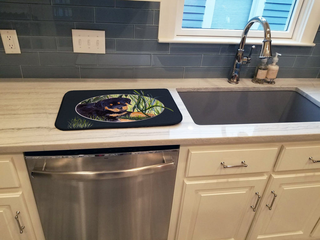 Rottweiler Dish Drying Mat Absorbent Dish Drying Mat Pad for Kitchen Counter Dish Drainer Mat for Countertop, 14 x 21", Multicolor