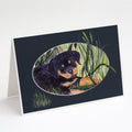 Rottweiler Greeting Cards Pack of 8 Blank Cards with Envelopes Whimsical A7 Size 5x7