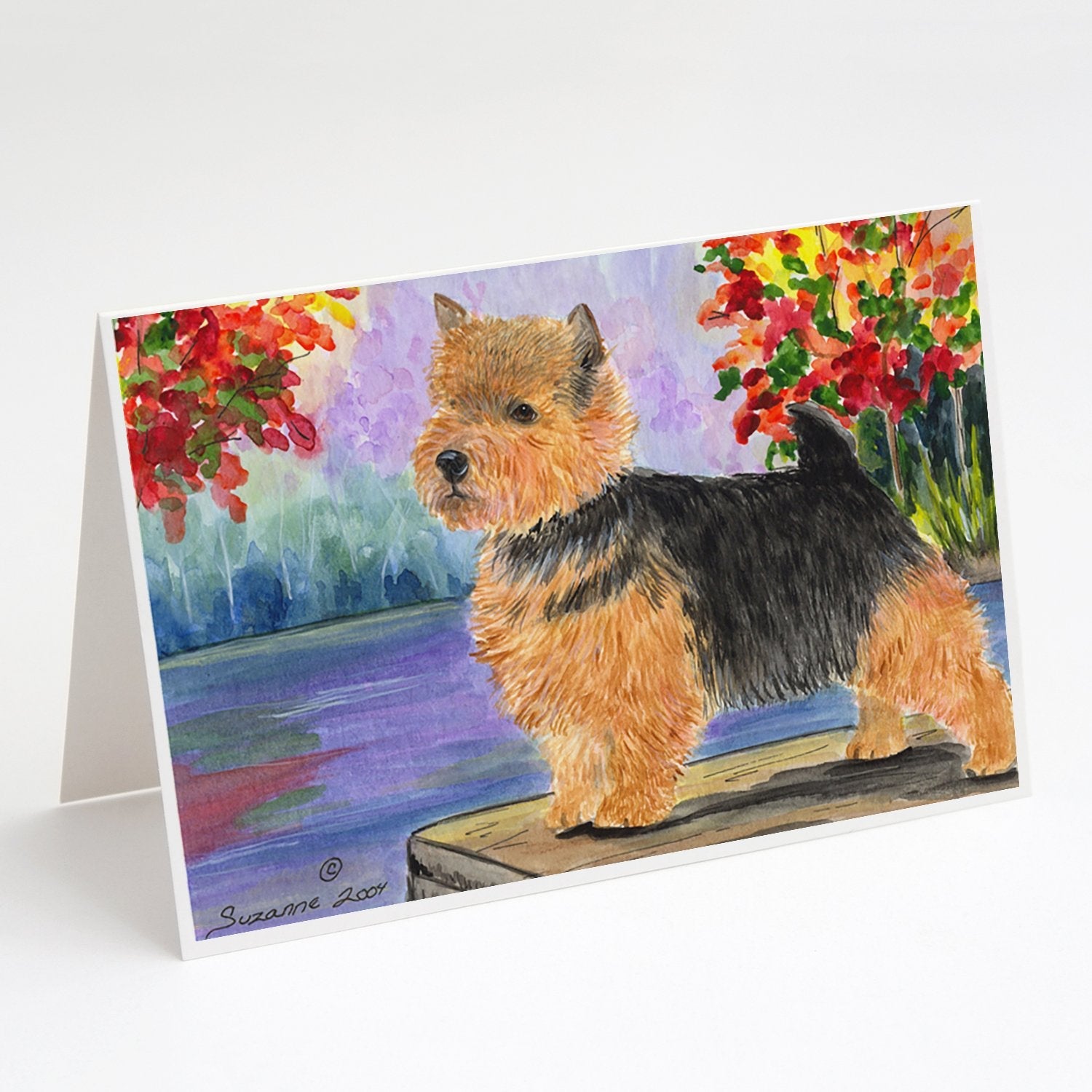 Norwich Terrier Greeting Cards Pack of 8 Blank Cards with Envelopes Whimsical A7 Size 5x7
