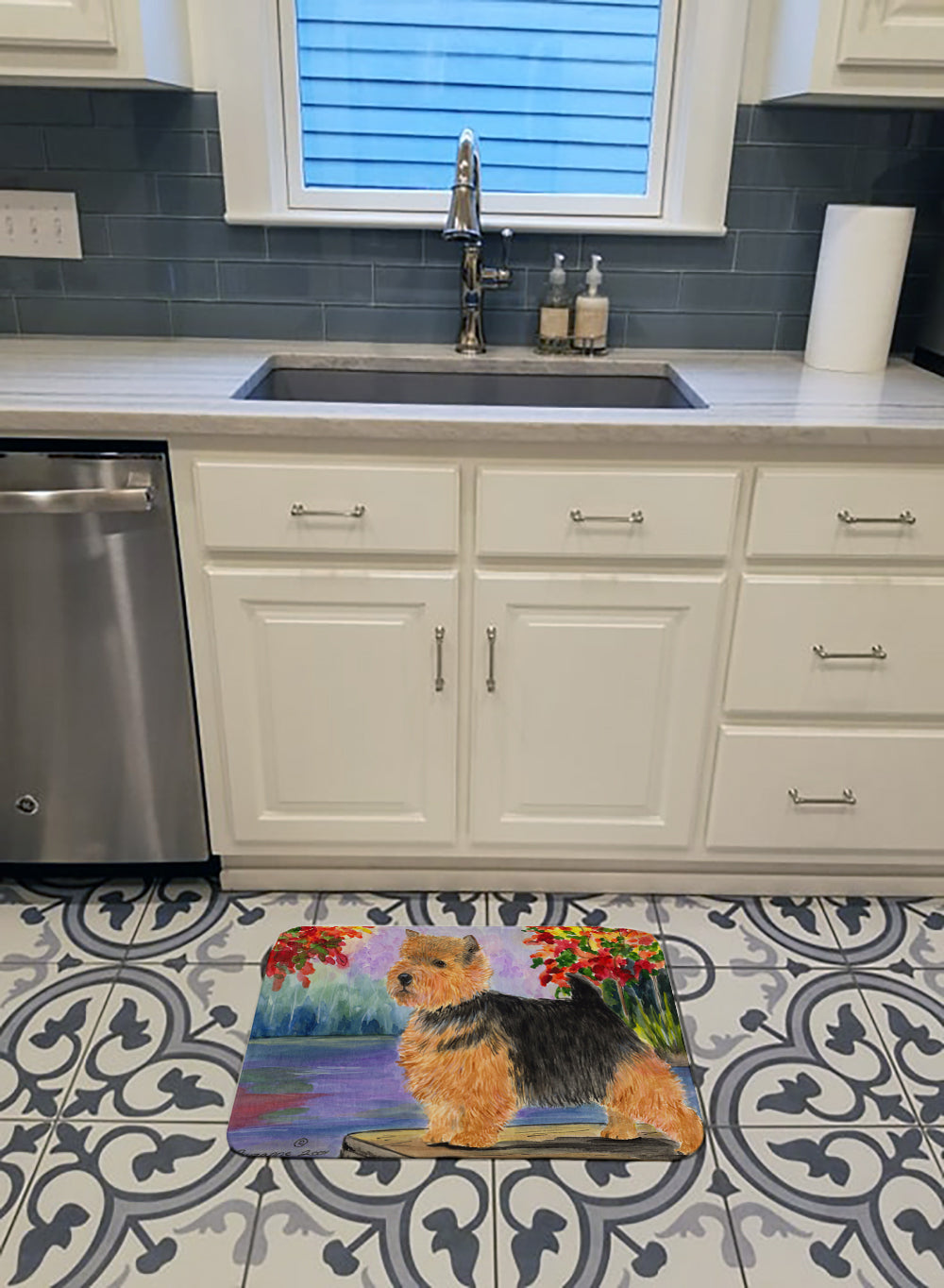 Norwich Terrier Memory Foam Kitchen Mat Machine Washable Anti-Fatigue Cushion Comfort Bath or Kitchen Rug