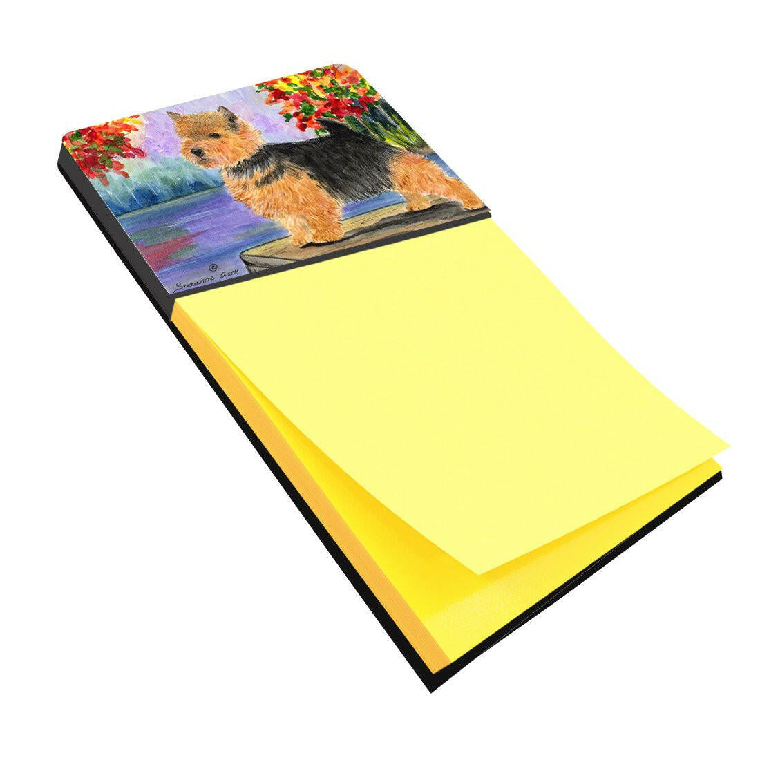 Norwich Terrier Watercolor Sticky Note Holder Refillable Dispenser Desk Accessory 3x3 Pad Gift