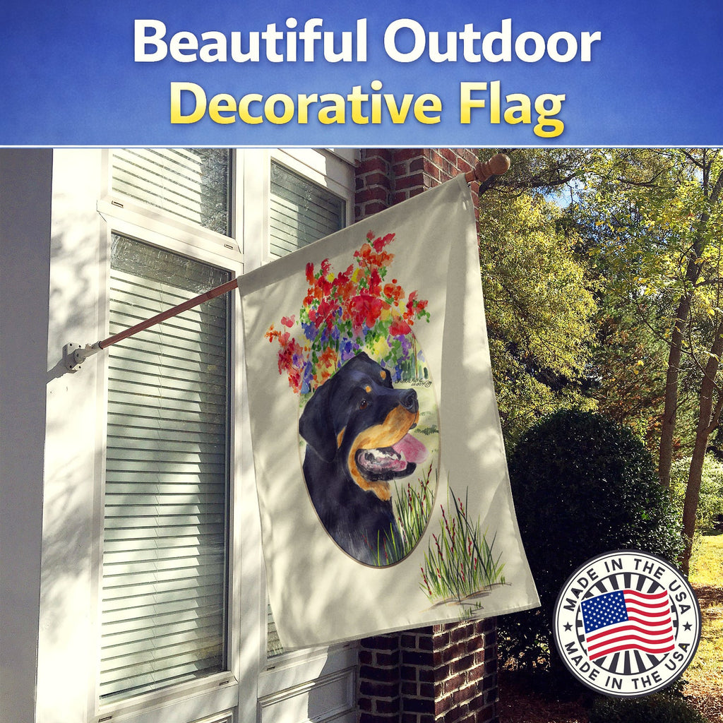Rottweiler House Flag 28x40 Porch Sleeve Pole Decorative Outside Yard Banner Artwork Wall Hanging, Polyester