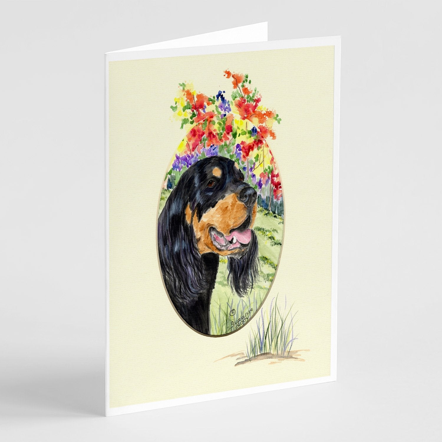 Gordon Setter Greeting Cards Pack of 8 Blank Cards with Envelopes Whimsical A7 Size 5x7