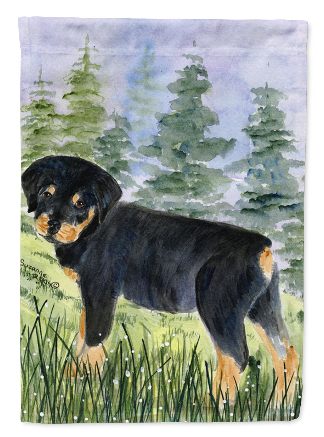 Rottweiler House Flag 28x40 Porch Sleeve Pole Decorative Outside Yard Banner Artwork Wall Hanging, Polyester