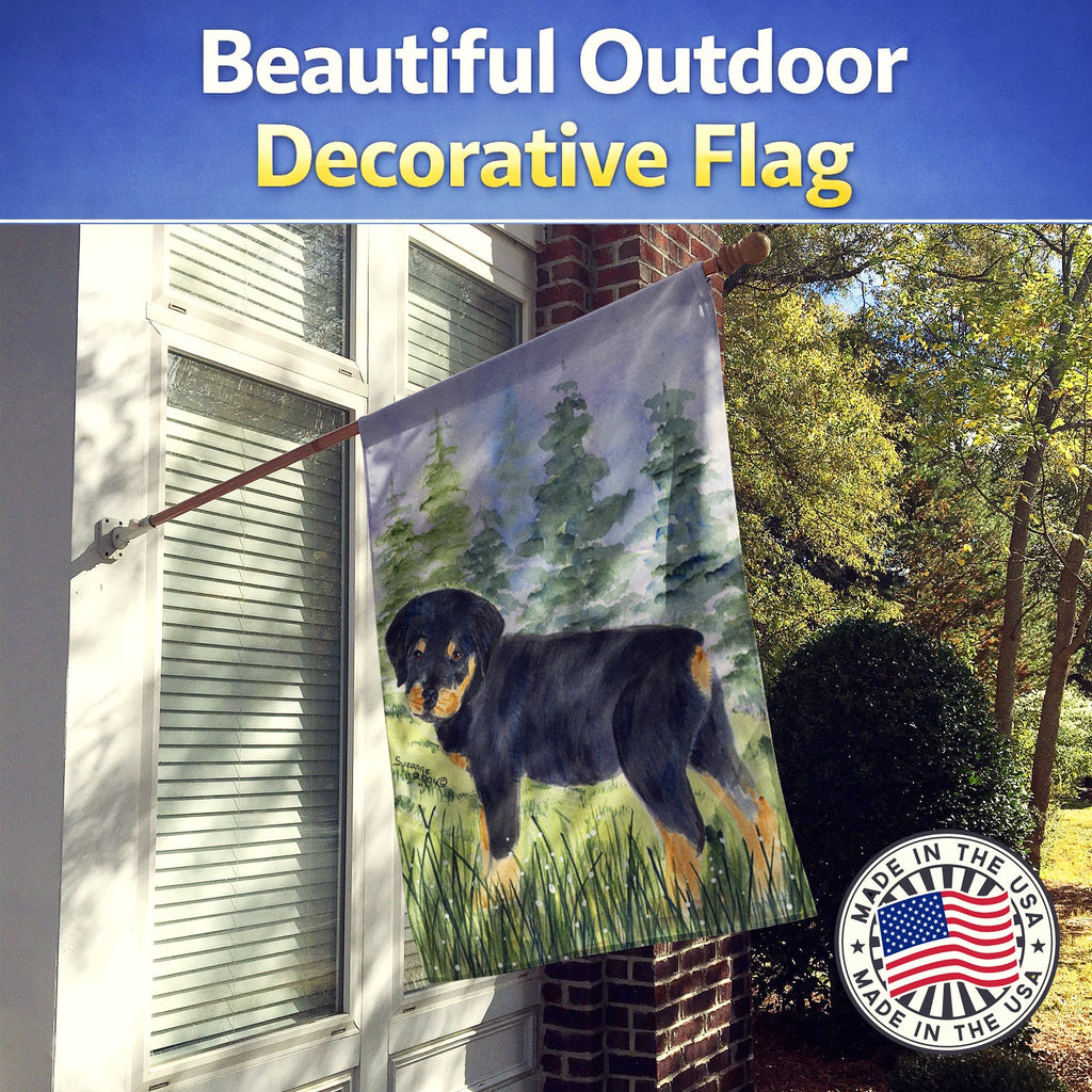 Rottweiler House Flag 28x40 Porch Sleeve Pole Decorative Outside Yard Banner Artwork Wall Hanging, Polyester