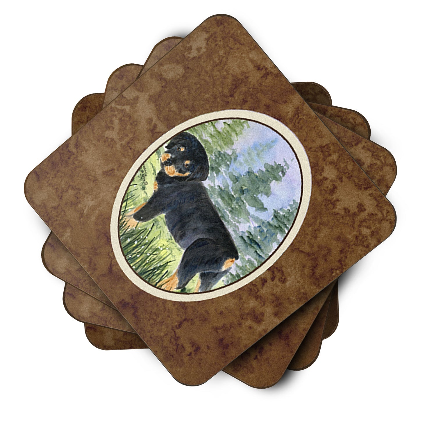 Rottweiler Foam Coasters Set of 4 Cup Coasters for Indoor Outdoor, Tabletop Protection, Anti Slip, Mouse pad Material