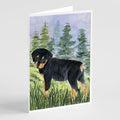 Rottweiler Greeting Cards Pack of 8 Blank Cards with Envelopes Whimsical A7 Size 5x7