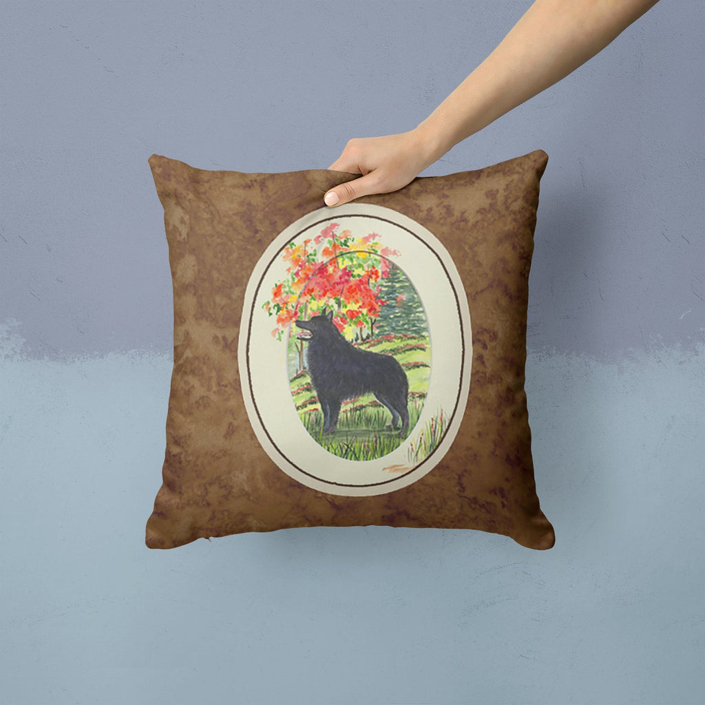 Schipperke Decorative Throw Pillow 14x14 Indoor Outdoor Accent Cushion, Fabric Cover with Insert for Sofa, Bed, Porch & Living Room