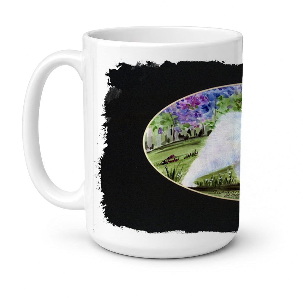 Samoyed Ceramic Coffee Mug 15 oz Decorative Large C Handle Mug Cup for Tea, Cocoa Hot Chocolate