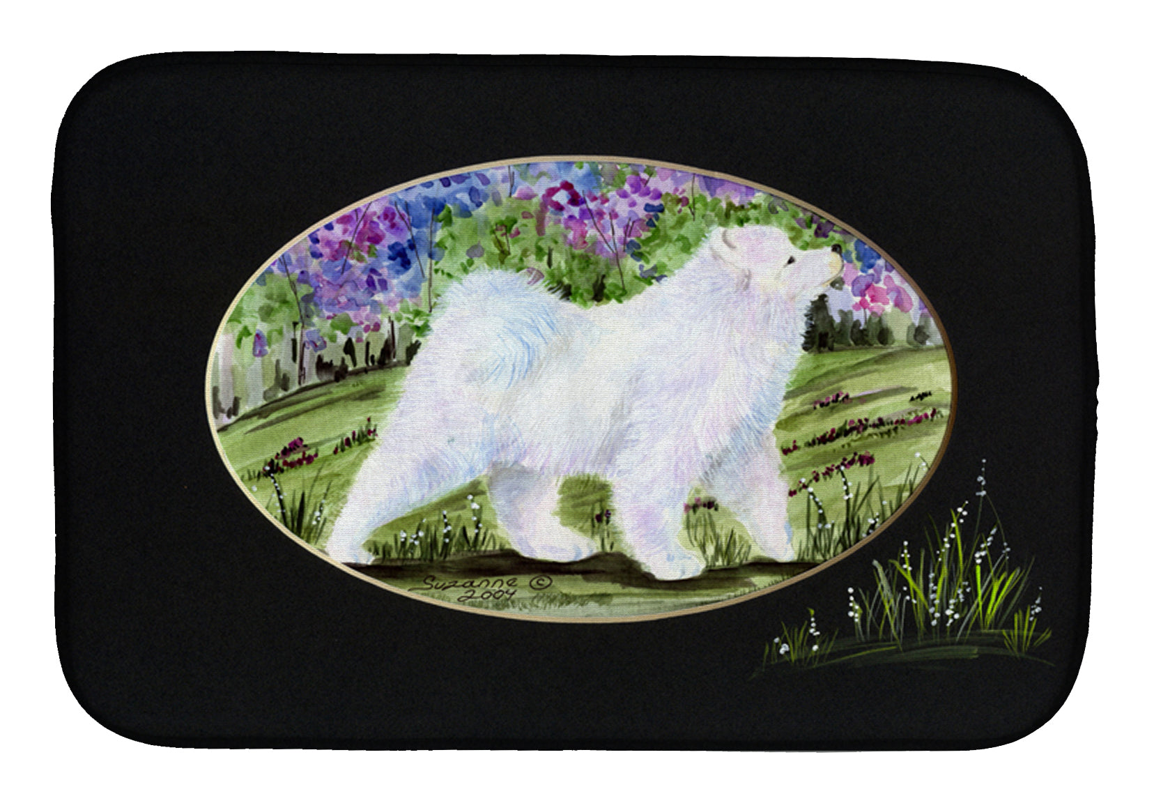 Samoyed Dish Drying Mat Absorbent Dish Drying Mat Pad for Kitchen Counter Dish Drainer Mat for Countertop, 14 x 21", Multicolor