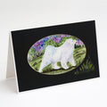 Samoyed Greeting Cards Pack of 8 Blank Cards with Envelopes Whimsical A7 Size 5x7