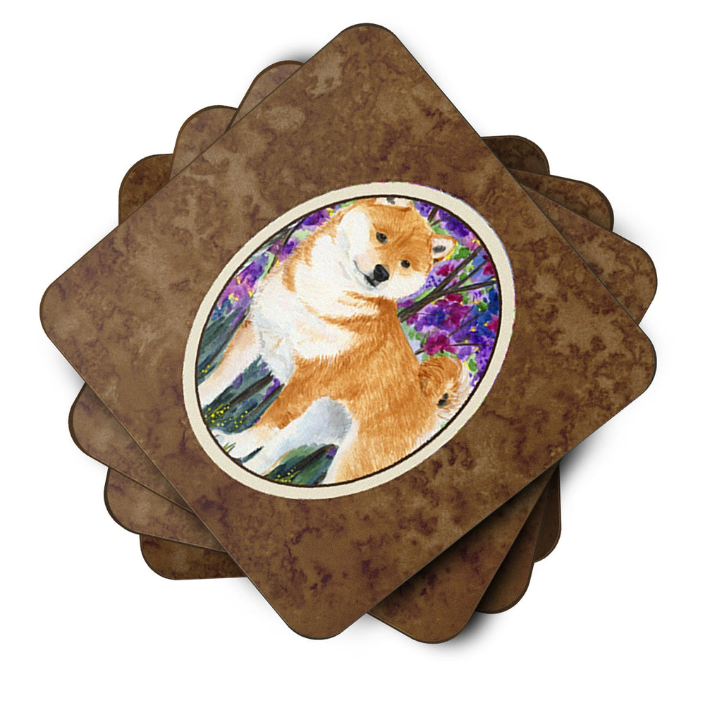 Shiba Inu Foam Coasters Set of 4 Cup Coasters for Indoor Outdoor, Tabletop Protection, Anti Slip, Mouse pad Material